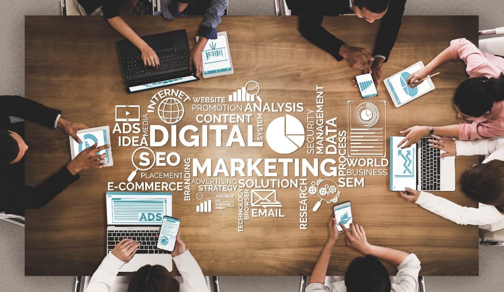 Digital marketing team collaboration