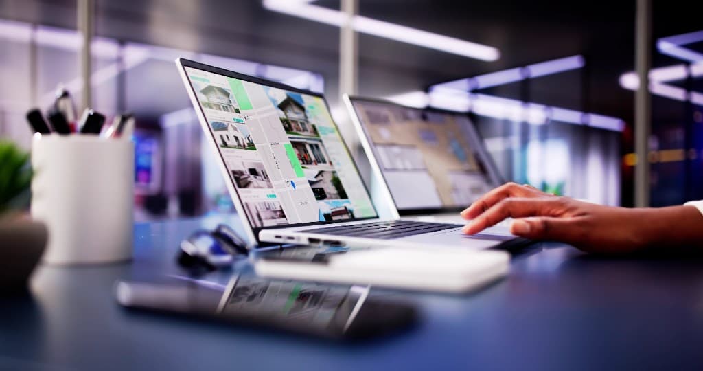 Modern website design on laptop